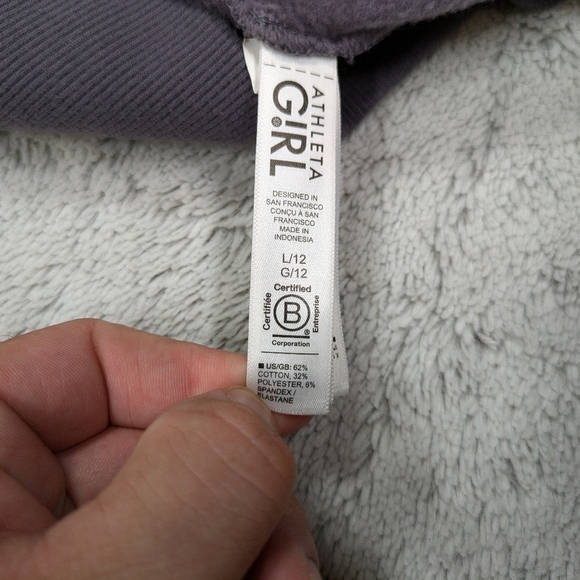 Athleta Girl Jacket Kids L/12 Purple Dusk Violet Retroactive Midi Full Zip Hood  - Picture 6 of 9